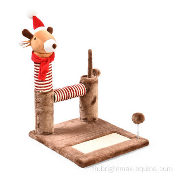 ซีรีส์คริสต์มาส Elk Shape Plush Cat Scratching Tree